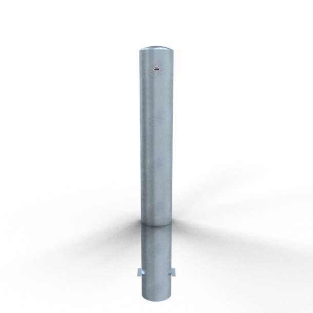 Barrier bollard | Steel tube  152 x 3.2 mm | stationary | for setting in concrete | hot-dip galvanized | total length: 2000 mm | with welded steel cap